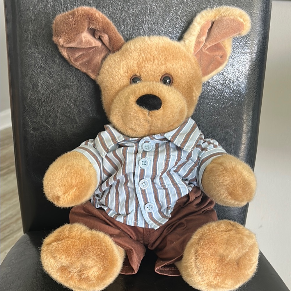 Build-A-Bear Brown Stuffed Dog with Friendly Expression